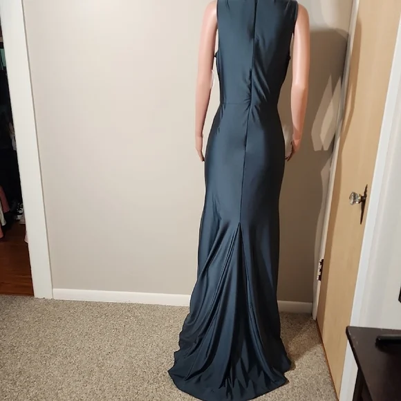 Green Sleeveless Square Neck Maxi Sundress
